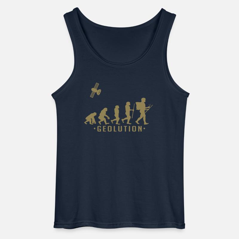 Geocaching evolution Shirt Geolution - Gildan Men’s Tank Top - navy