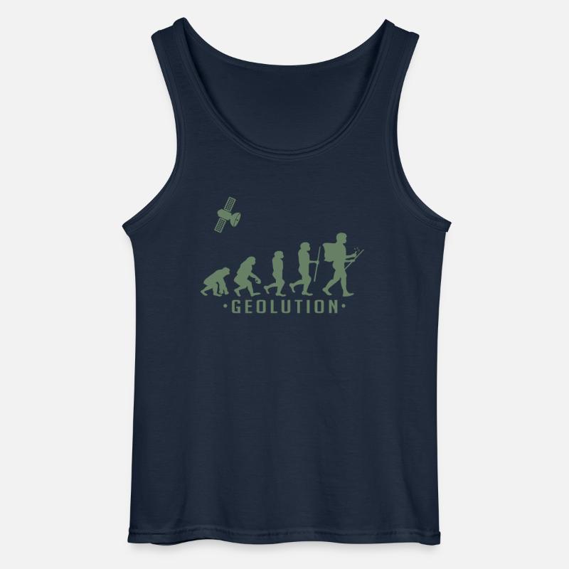 Geocaching evolution Shirt Geolution - Gildan Men’s Tank Top - navy