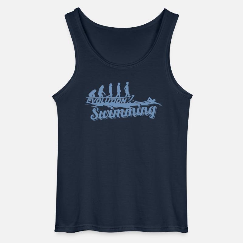 Evolution des Schwimmers der Schwimmerin - Gildan Männer Tank Top - Navy