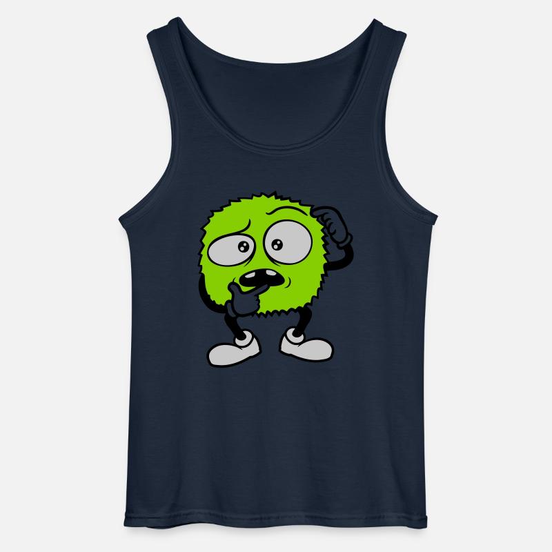 Comic skeptisches Gesicht Monster - Gildan Männer Tank Top - Navy