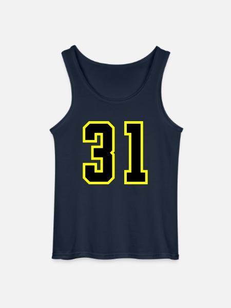 31 Number Jersey - Gildan Men’s Tank Top - navy