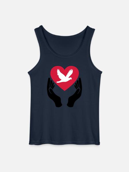 Fredens due - Kærlighed - Pacifist - Gildan tanktop til mænd - marineblå