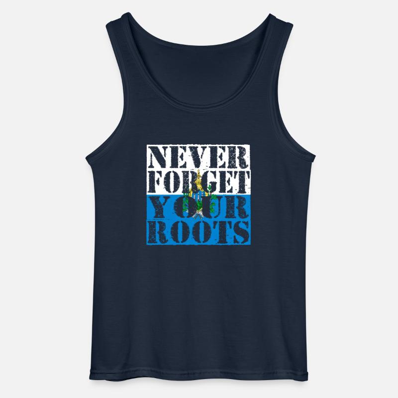 Never-Forget-Roots-Wurzeln-San-Marino - Gildan Männer Tank Top - Navy