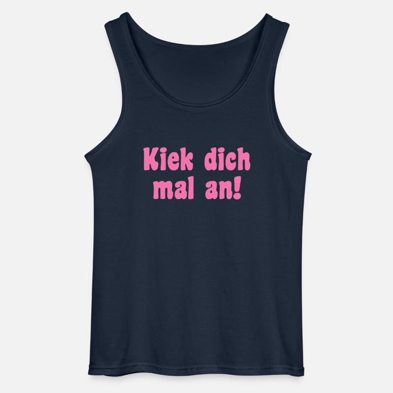 Model Saying Berlin - Gildan Men’s Tank Top - navy