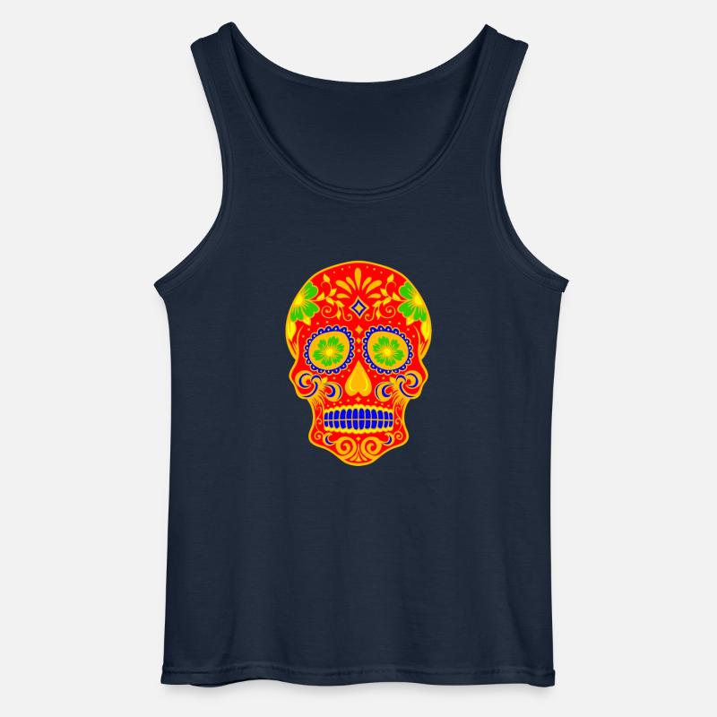 Alte Schädel-Kunst-Entwurf - Gildan Männer Tank Top - Navy