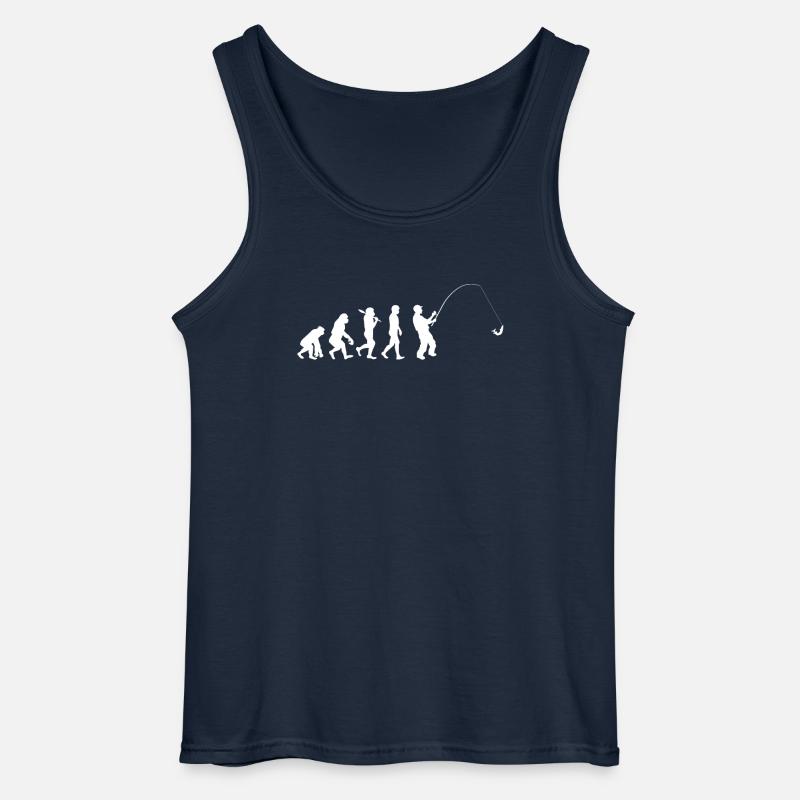 Angler Evolution Gift Idea - Gildan Men’s Tank Top - navy