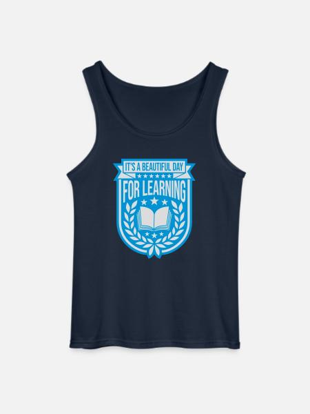 beautiful day for learning - Gildan Men’s Tank Top - navy