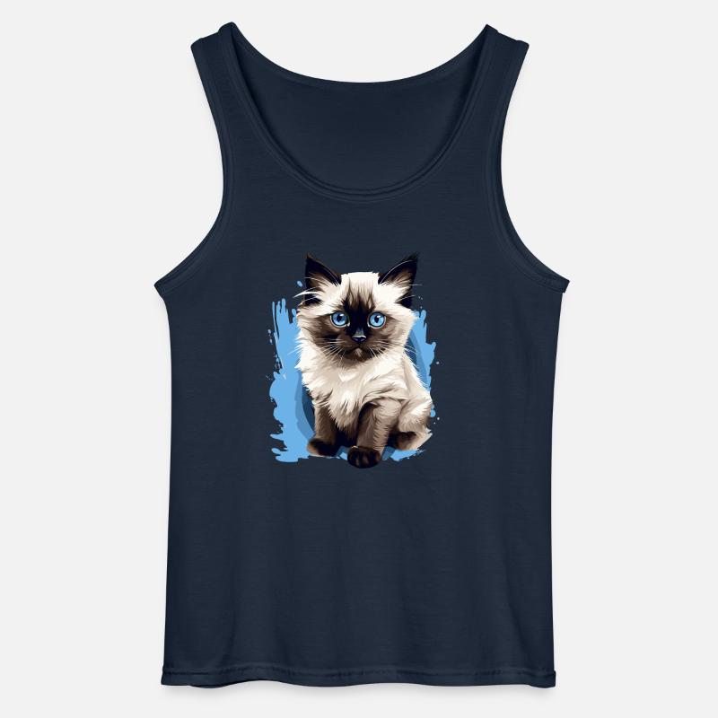 Birman Cat Birma Katze - Gildan Männer Tank Top - Navy