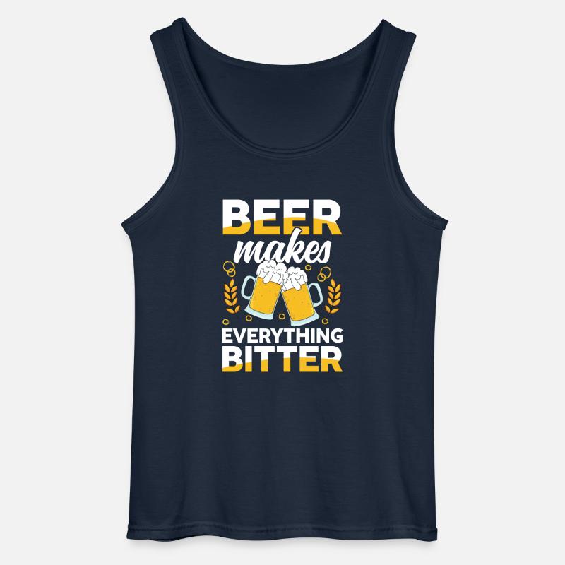 Beer makes everything bitter - Gildan Männer Tank Top - Navy