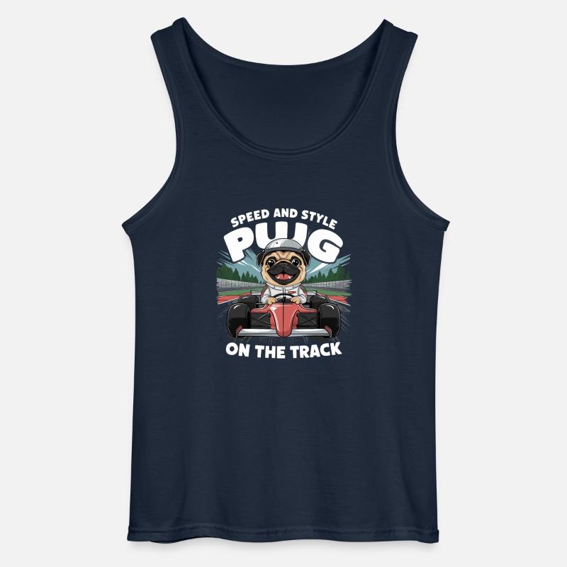 Mops Hundehalter Mops Rennfahrer Speed - Gildan Männer Tank Top - Navy