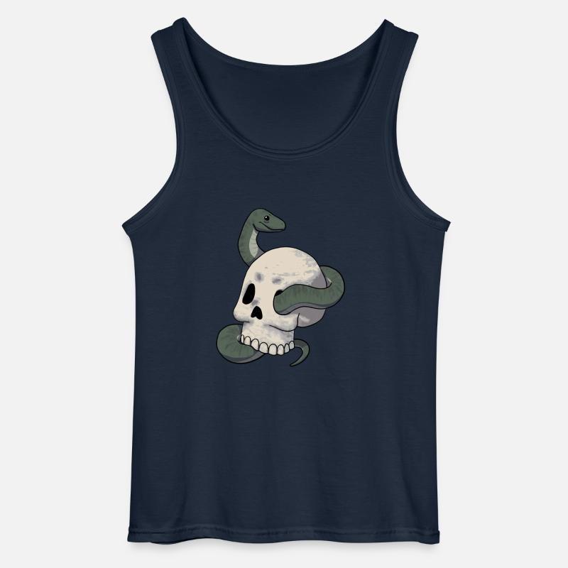 Schlange und Schädel - Gildan Männer Tank Top - Navy