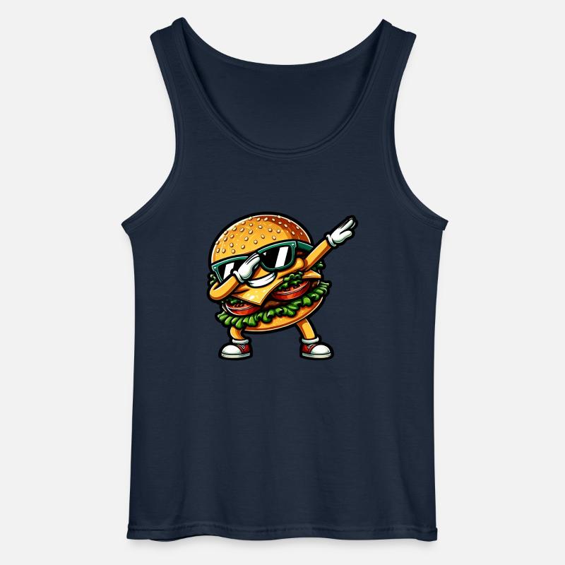 Hamburger & Cheeseburger Dabbing - Gildan Männer Tank Top - Navy
