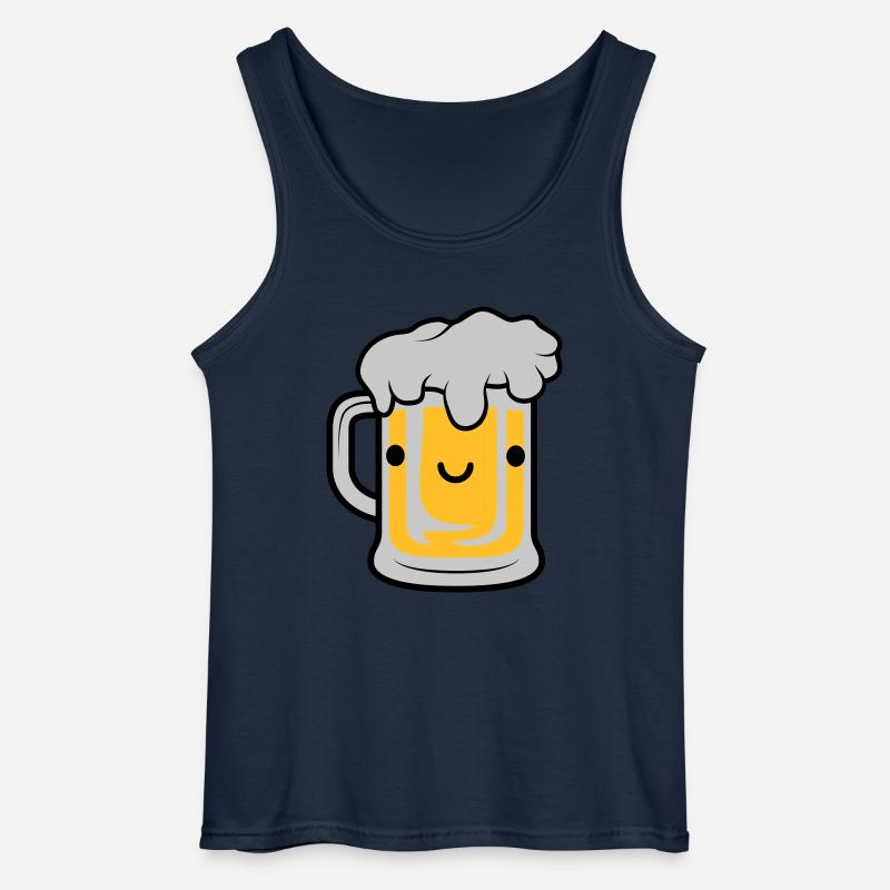 Süßes Bier Gesicht - Gildan Männer Tank Top - Navy