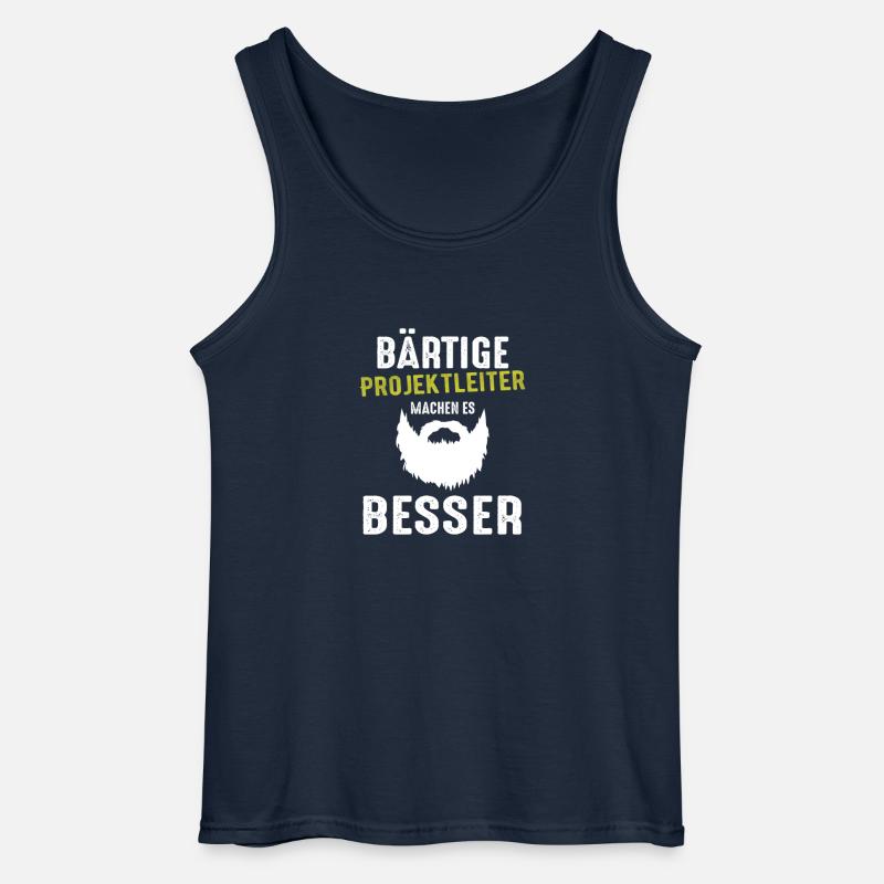 Bärtige Projektleiter machen es besser Geschenk Sh - Gildan Männer Tank Top - Navy