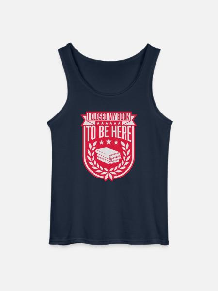 I closed my book - Gildan Men’s Tank Top - navy