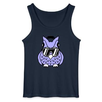 Coole Süße DJ Eule Party Club Musik Eulen Vogel - Gildan Männer Tank Top - Navy - Vorne - AI Model Male 185 dark (185cm)