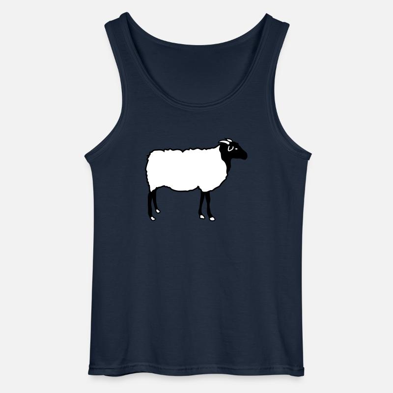 Får Får Heidschnucke lam Shepherd lam - Gildan tanktop til mænd - marineblå