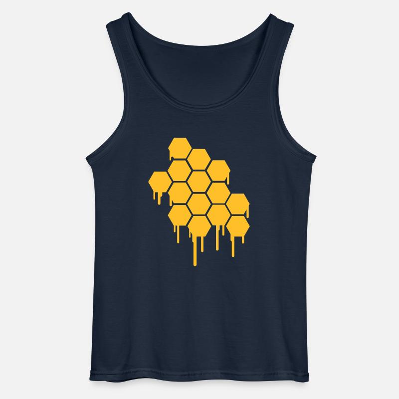 Honeycombs Pattern - Gildan Männer Tank Top - Navy