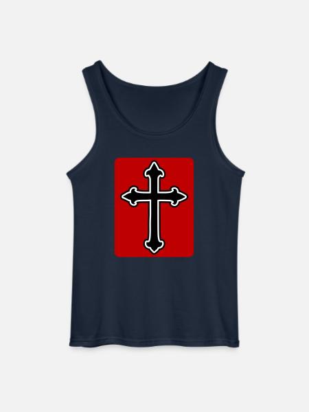 Cross symbol - Gildan Men’s Tank Top - navy