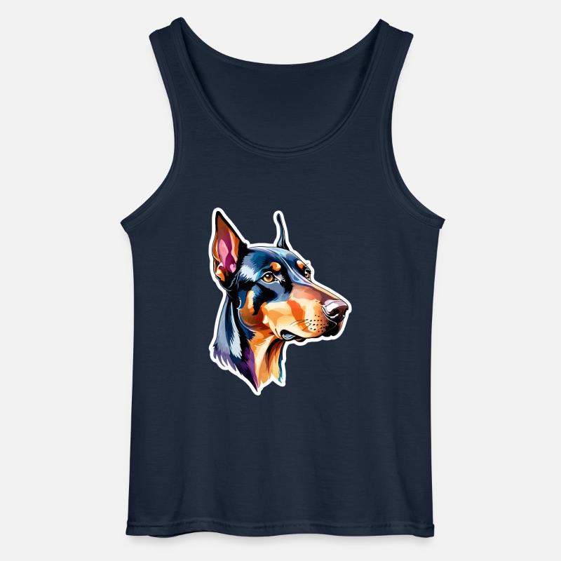 Dobermann Wasserfarben - Gildan Männer Tank Top - Navy
