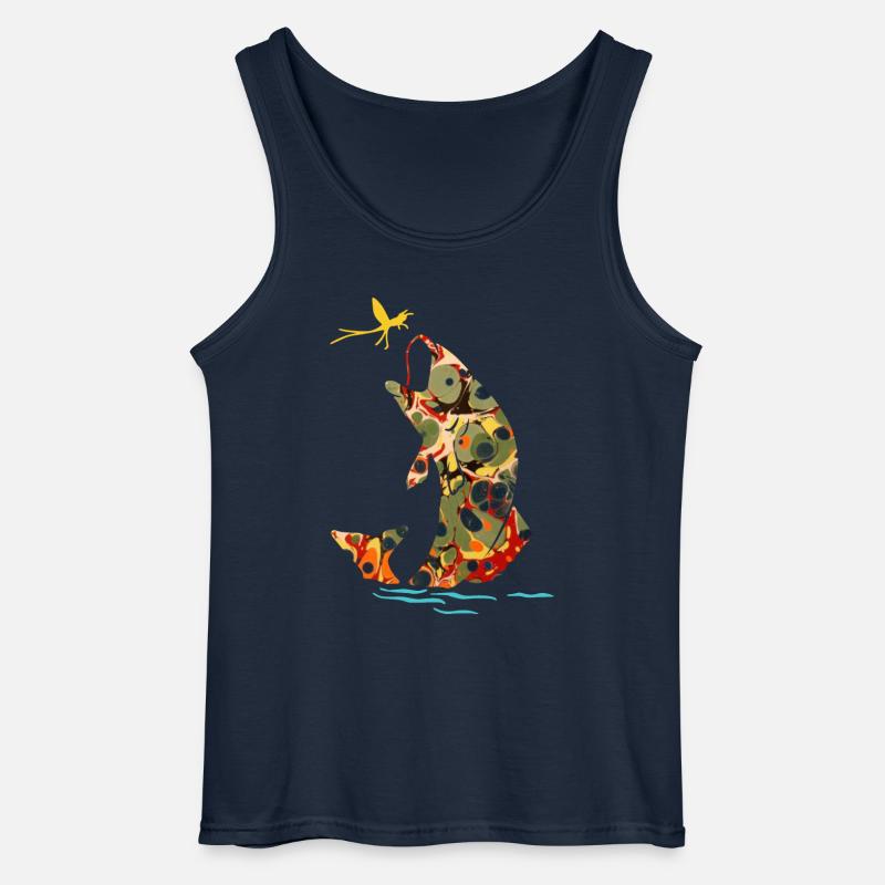 fisch mit libelle e 41 - Gildan Männer Tank Top - Navy