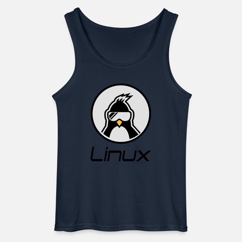 linux - Canotta da uomo Gildan - navy