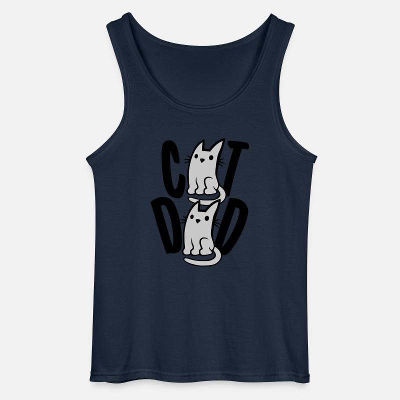 Cat Dad Text Logo - Gildan Männer Tank Top - Navy