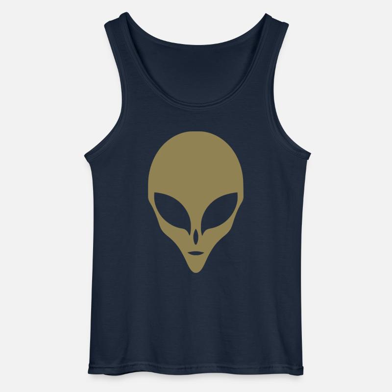 Alien Silhouette Kopf Gesicht - Gildan Männer Tank Top - Navy