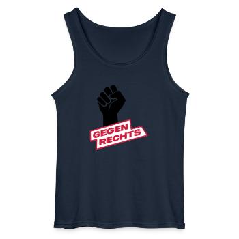 Gegen rechts^ - Gildan Männer Tank Top - Navy - Vorne - AI Model Male 185 dark (185cm)