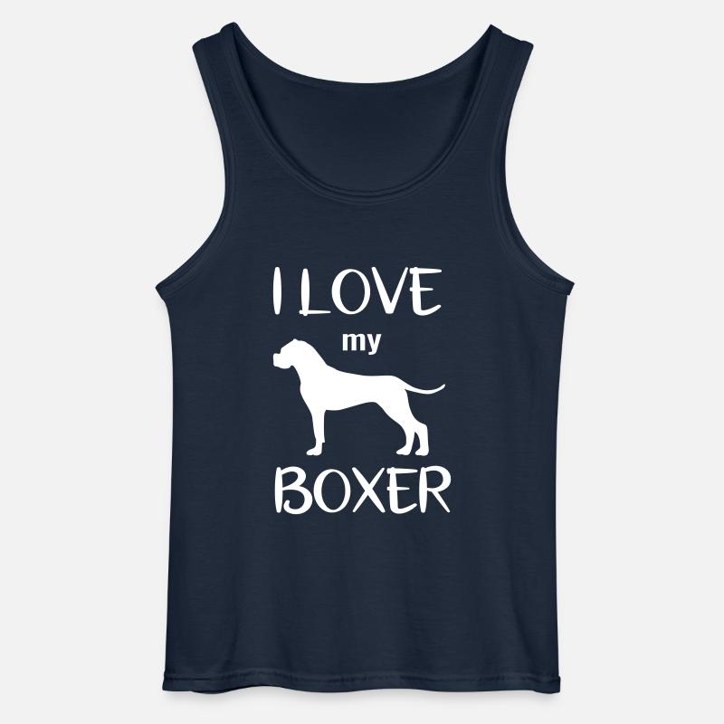 Deutscher Boxer Geschenkidee Hundeliebe Hunderasse - Gildan Männer Tank Top - Navy