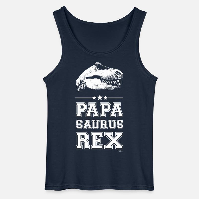 Papa Saurus Rex - Gildan Männer Tank Top - Navy