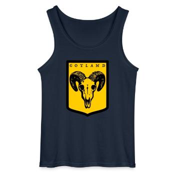 Gotland - Gildan Männer Tank Top - Navy - Vorne - AI Model Male 185 dark (185cm)