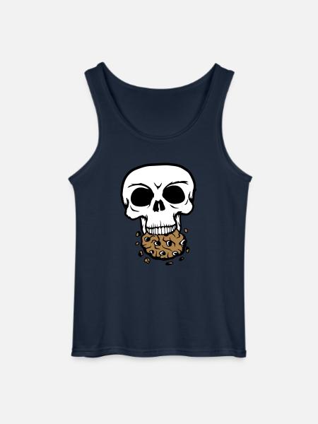 skull dead death die head bones skeleton dead - Gildan Men’s Tank Top - navy