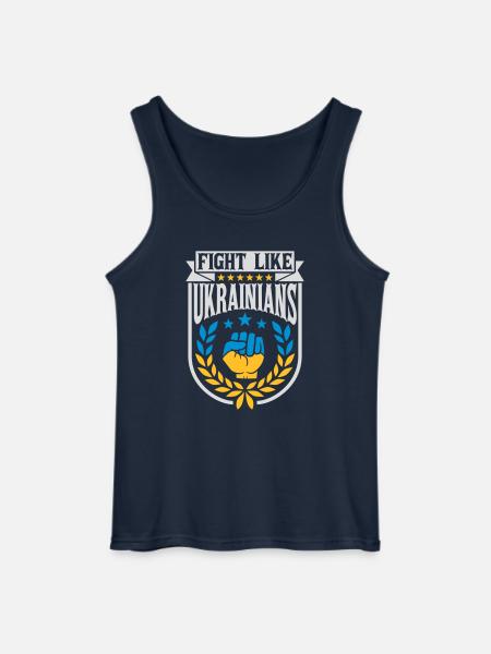 fight like ukrainians quote - Gildan Men’s Tank Top - navy