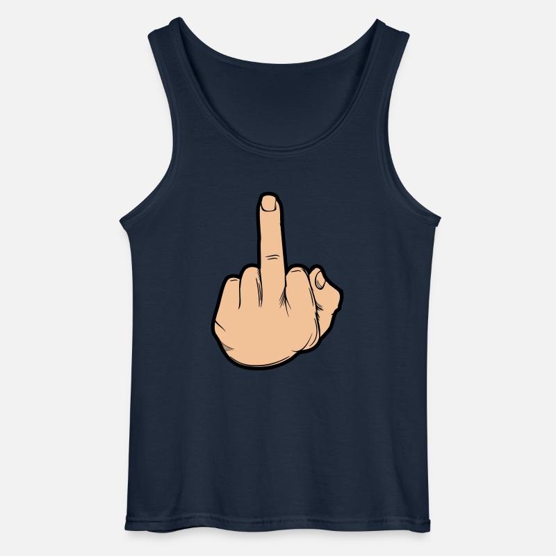 hand mittelfinger - Gildan Männer Tank Top - Navy