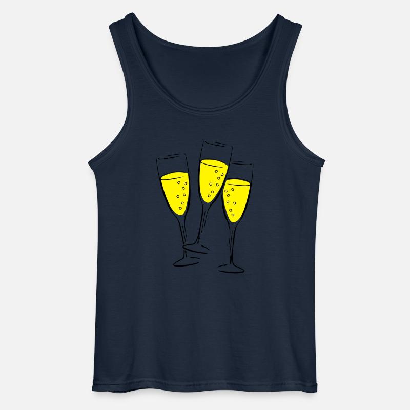 sekt glaeser illustration - Gildan Männer Tank Top - Navy