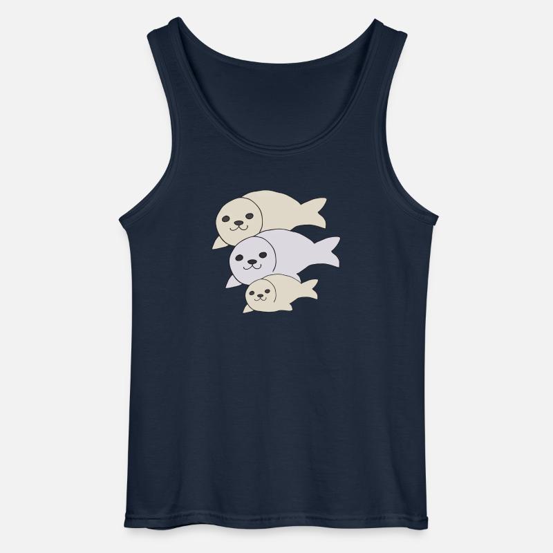 robbe vater mutter kind - Gildan Männer Tank Top - Navy