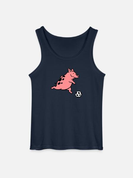 Schwein spielt Fußball - Gildan Männer Tank Top - Navy