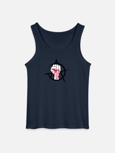 Bloody fist logo - Gildan Men’s Tank Top - navy