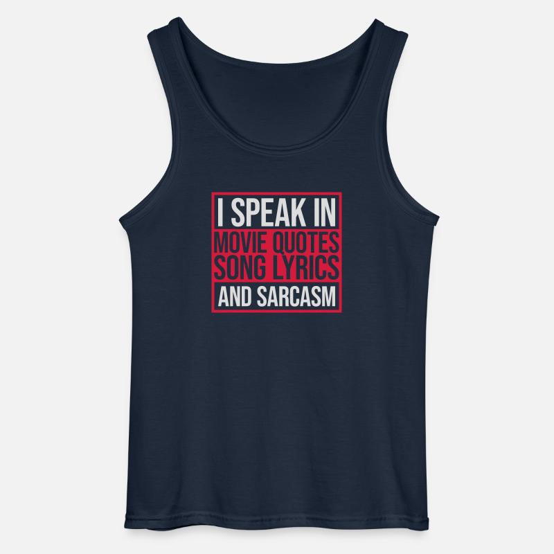 speak lyrics and sarcasm - Gildan Männer Tank Top - Navy