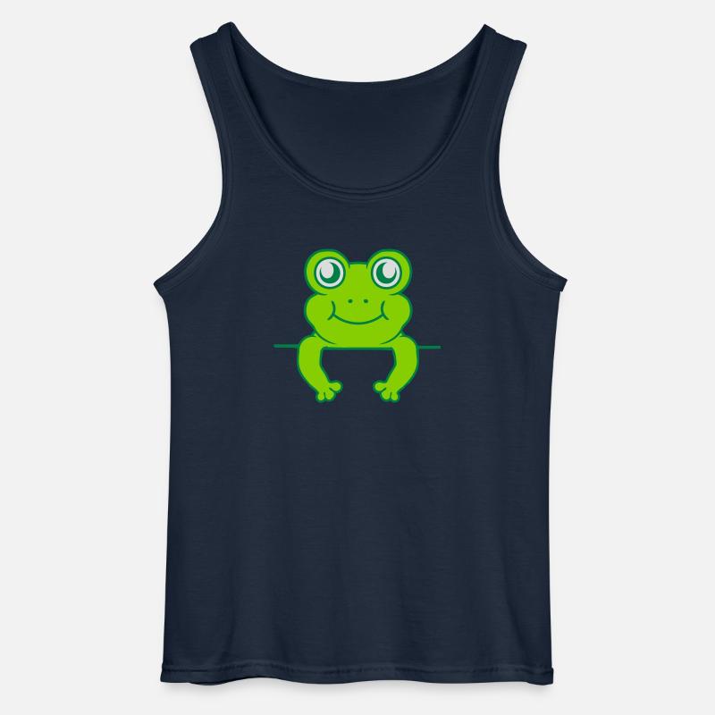 Schild Mauer Frosch Comic - Gildan Männer Tank Top - Navy
