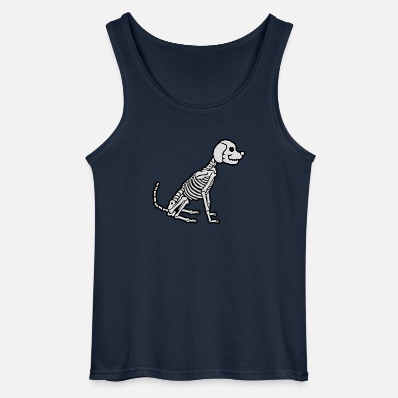 Halloween Skelett Hund Design - Gildan Männer Tank Top - Navy