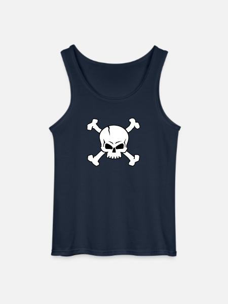 CROSSED SKULL - 2C (W) - Gildan Men’s Tank Top - navy