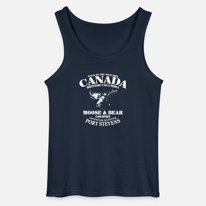 Moose - Canada - Gildan Men’s Tank Top - navy