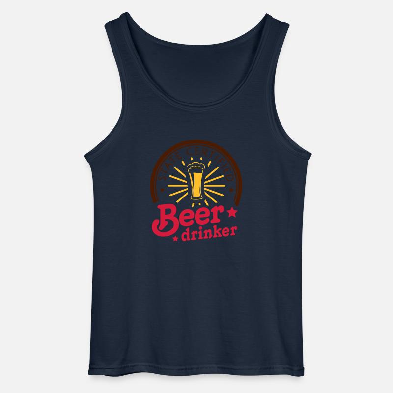 state certified beerdrinker - Gildan Männer Tank Top - Navy