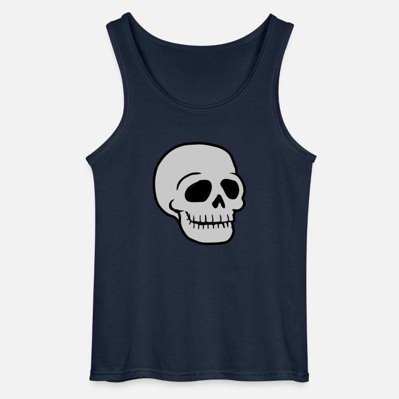Friendly Comic Skull Skull - Gildan Men’s Tank Top - navy