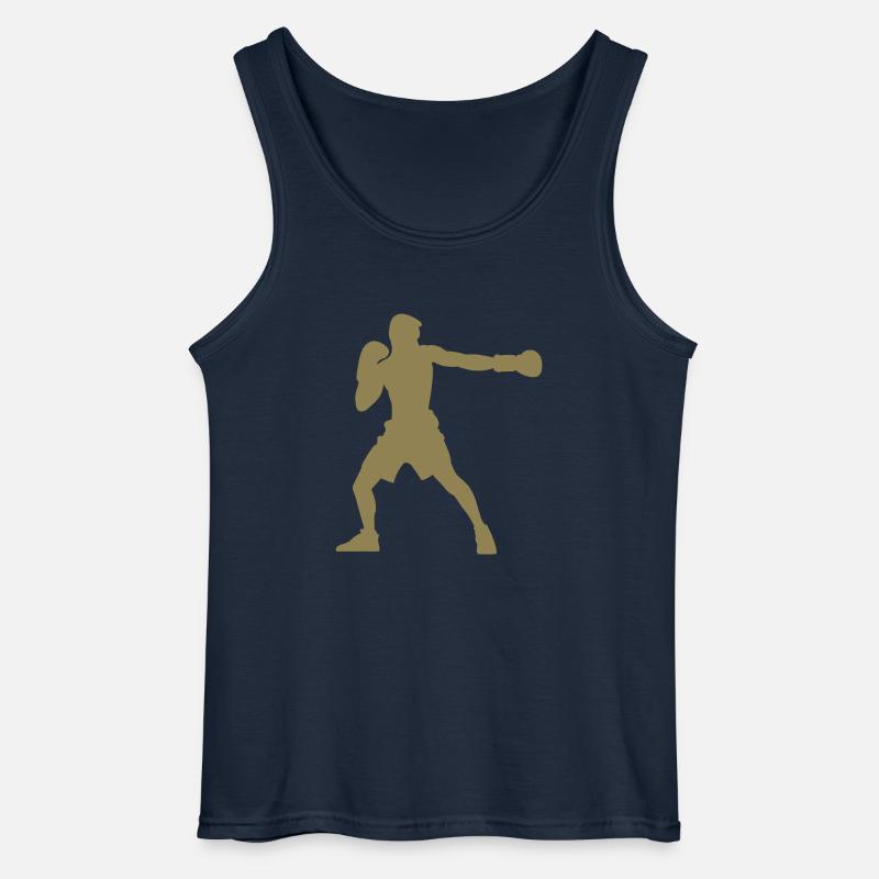Silhouette del pugile, design vivido della boxe - Canotta da uomo Gildan - navy
