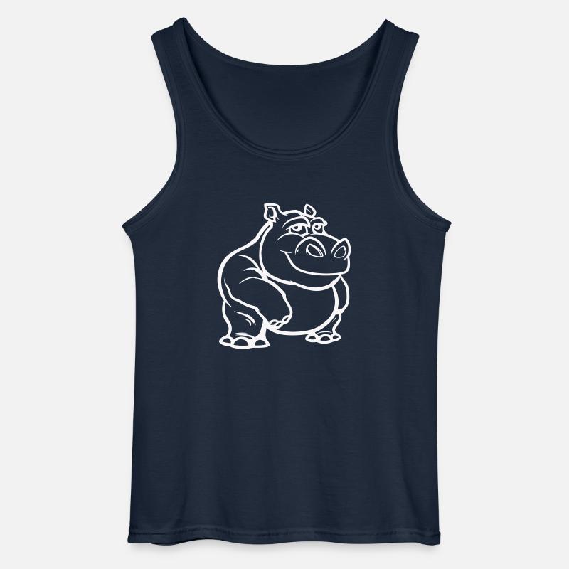 nilpferd - Gildan Männer Tank Top - Navy