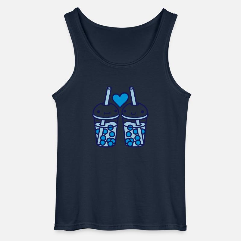 Team Bubble Tea Gesichter - Gildan Männer Tank Top - Navy