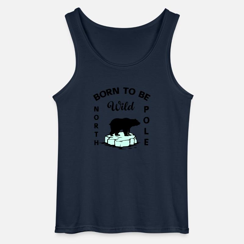 Polar Bear Wilderness Antarctica - Gildan Men’s Tank Top - navy